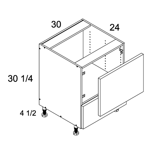 Torino Dark Wood altamax Base Microwave Cabinet - 30" Wide x 34-1/2" High x 24" Deep