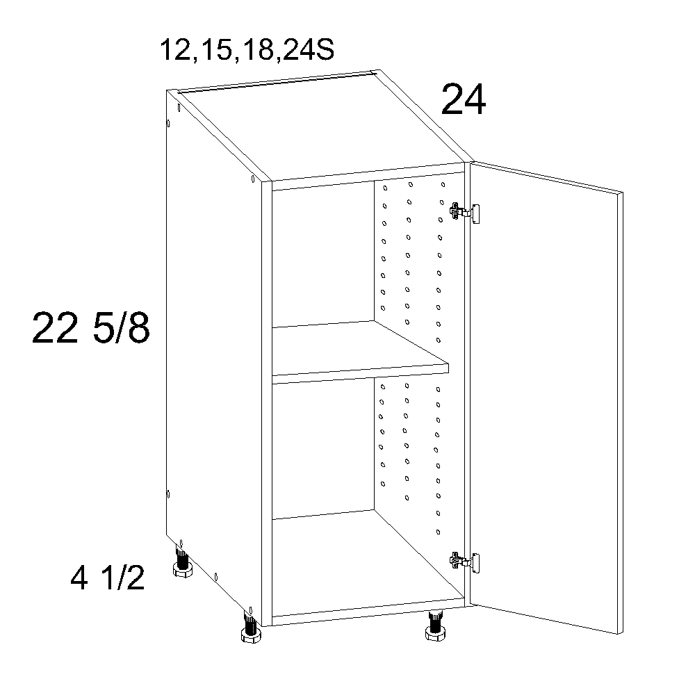Palermo Gloss White Desk Base Cabinet - 24" Wide x 27-1/8" High x 24" High