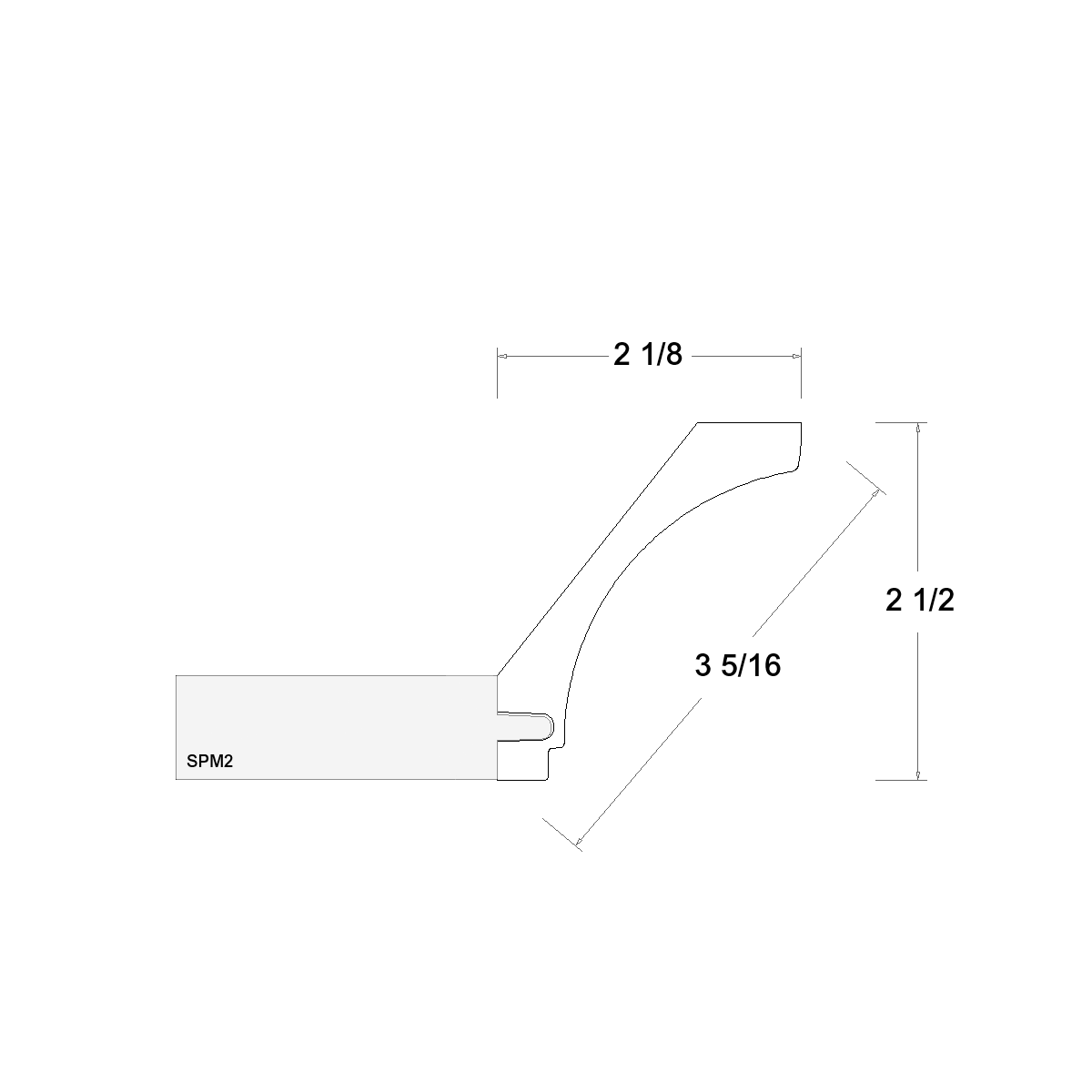 Verona Pure Blanc Cove Crown Moulding - 96" Wide x 2-1/2" High x 2-1/8" Deep