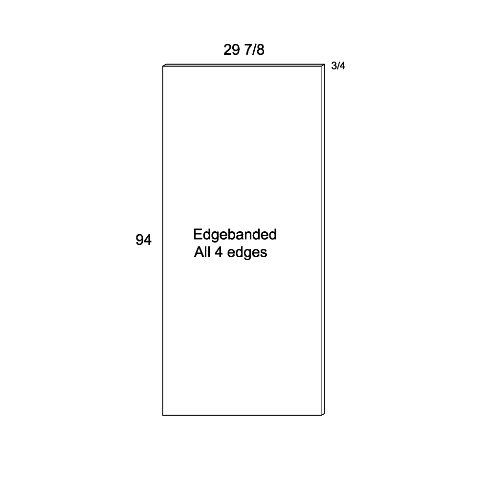 Torino Dark Wood Tall Overlay Panel - 29-7/8" Wide x 96" High x 3/4" Deep