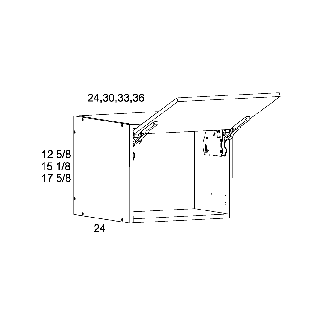 Palermo Gloss White 24" Deep Blum Flip Up Door Wall Cabinet - 36" Wide x 17-5/8" High x 24" Deep