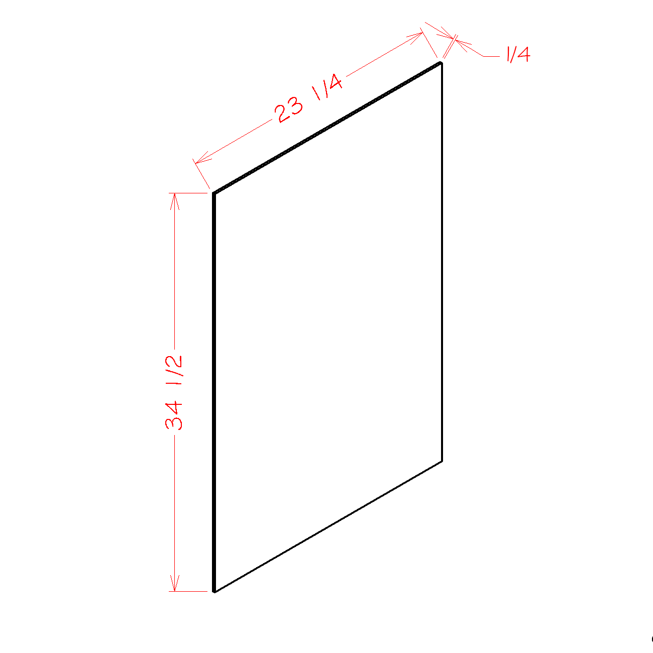 Shaker Navy Base Skin Panel - 23-1/4"W x 34-1/2"H x 1/4"D