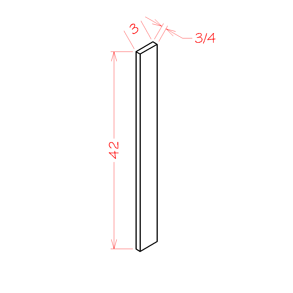 Edgeline White 3"W Filler - 3"W x 42"H x 3/4"D
