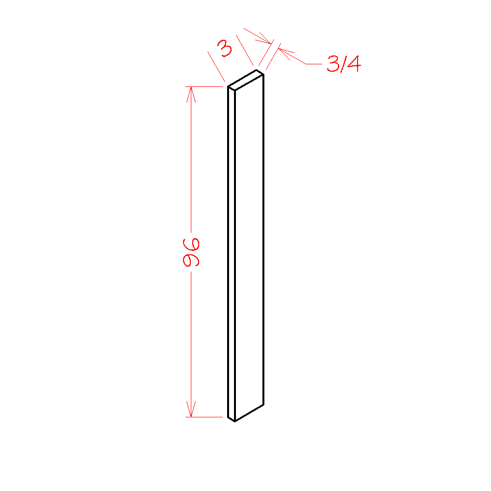 Shaker Navy 3"W Tall Filler - 3"W x 96"H x 3/4"D