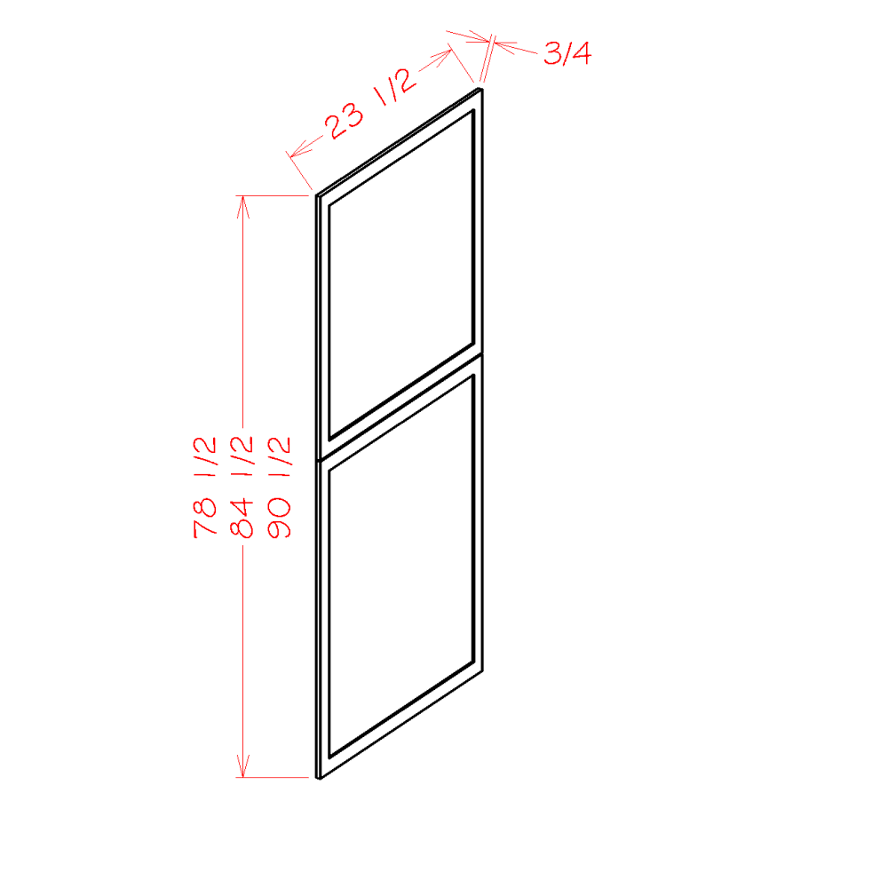 Edgeline White Tall Decorative End Panel - 23-1/2"W x 84-1/2"H x 3/4"D (Overall Dimension)