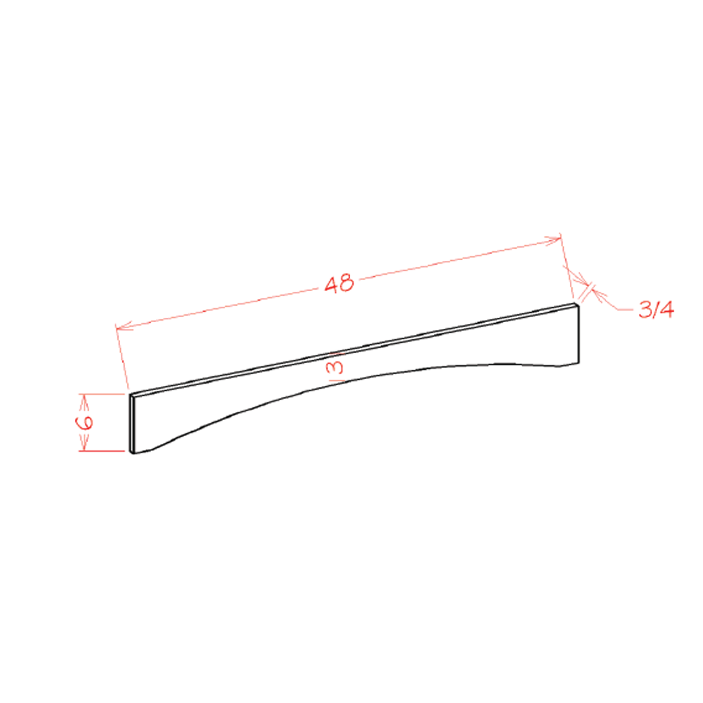 Torrance White Shaker Valance - 48"W x 6"H x 3/4"D