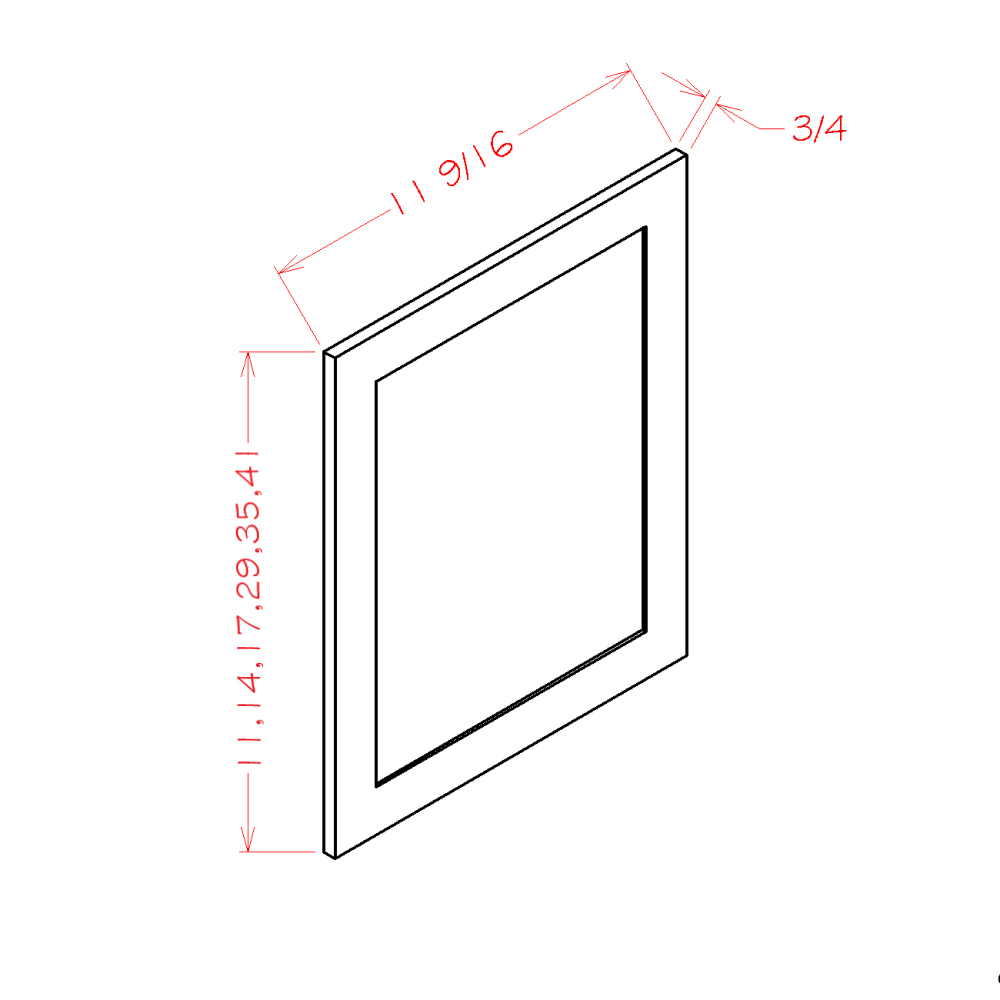 Shaker White Wall Decorative End Panel - 11-1/2"W x 41"H x 3/4"D