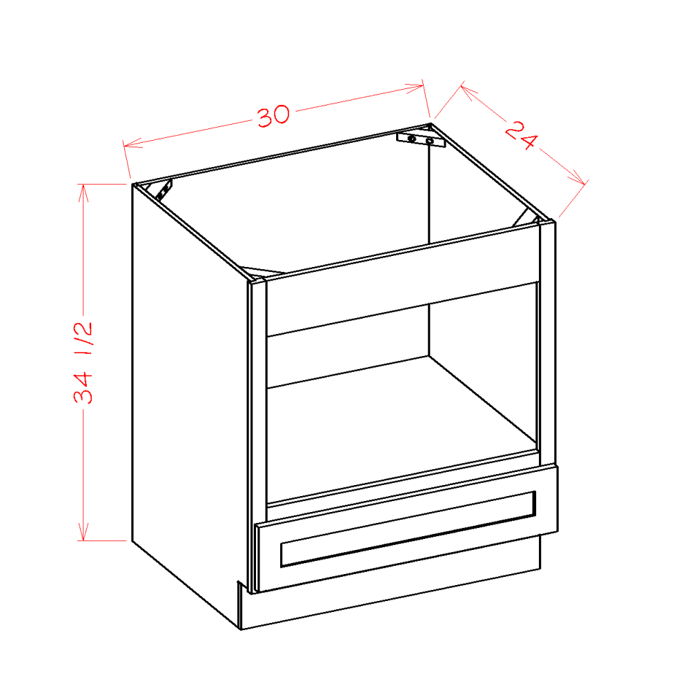 Edgeline White Base Cabinet - 30"W x 34-1/2"H x 24"D -1DR