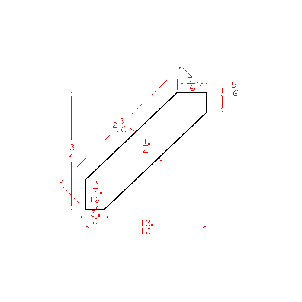 Oxford White Angle Crown Moulding - 96"W x 1-3/4"H x 1-13/16"D