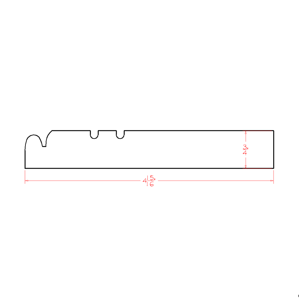 Shaker Navy Furniture Base Moulding - 96"W x 4-15/16"H x 3/4"D