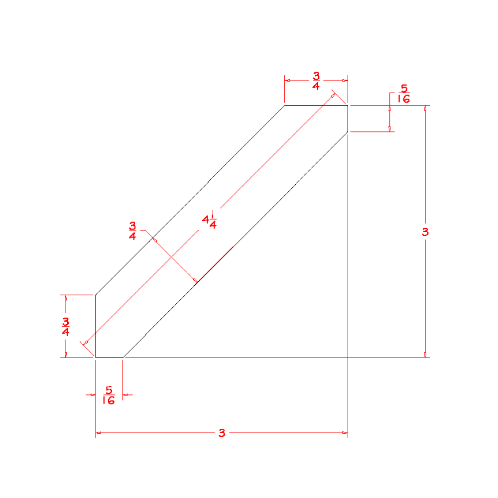 Shaker Dove Large Angle Crown Moulding - 96"W x 3"H x 3"D