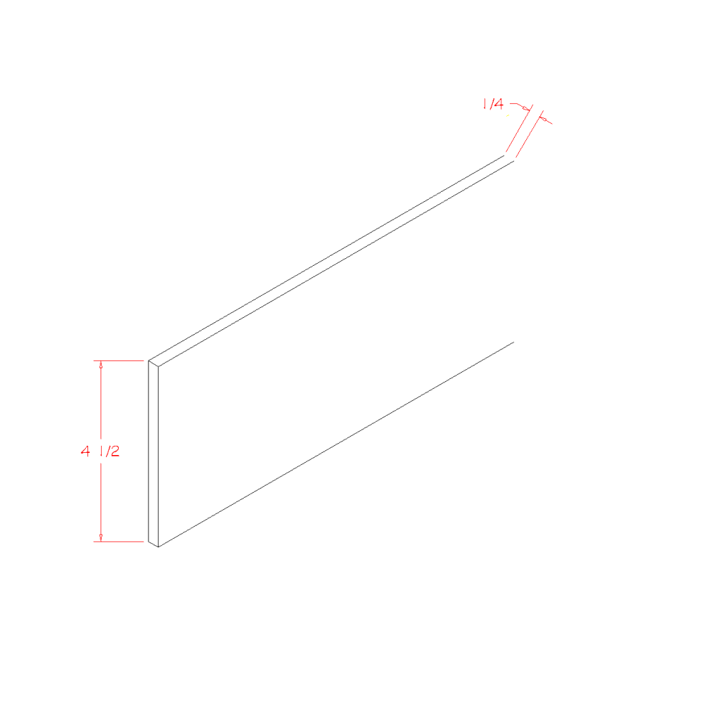 Edgeline White Toe Kick Cover - 96"W x 4-1/2"H x 1/4"D