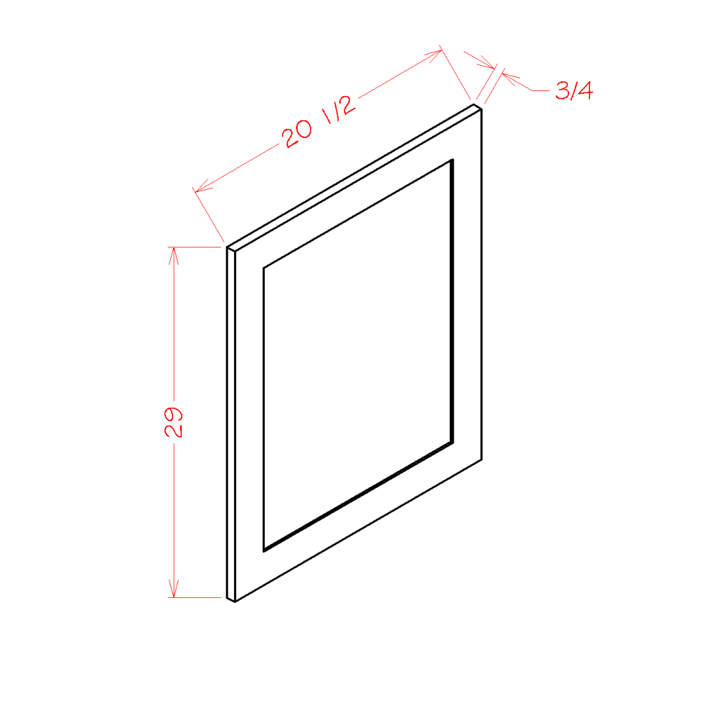 Edgeline White Vanity Decorative End Panel - 20-1/2"W x 29"H x 3/4"D