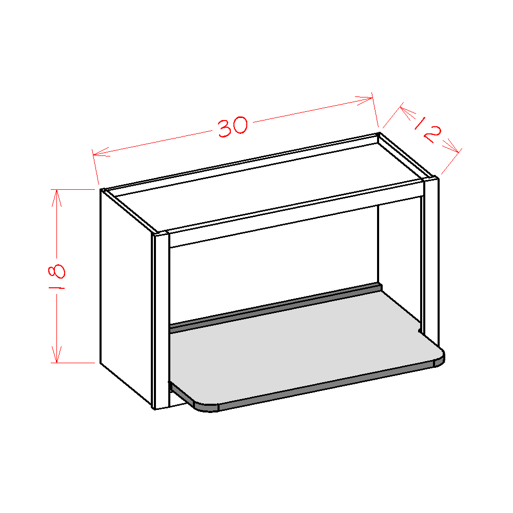 Oxford Toffee Wall Microwave Shelf - 26-1/2"W x 3/4"H x 17"D