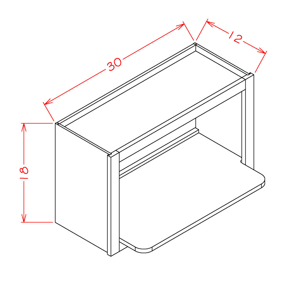 Oxford Sage Wall Microwave Cabinet Kit - 30"W x 18"H x 12"D