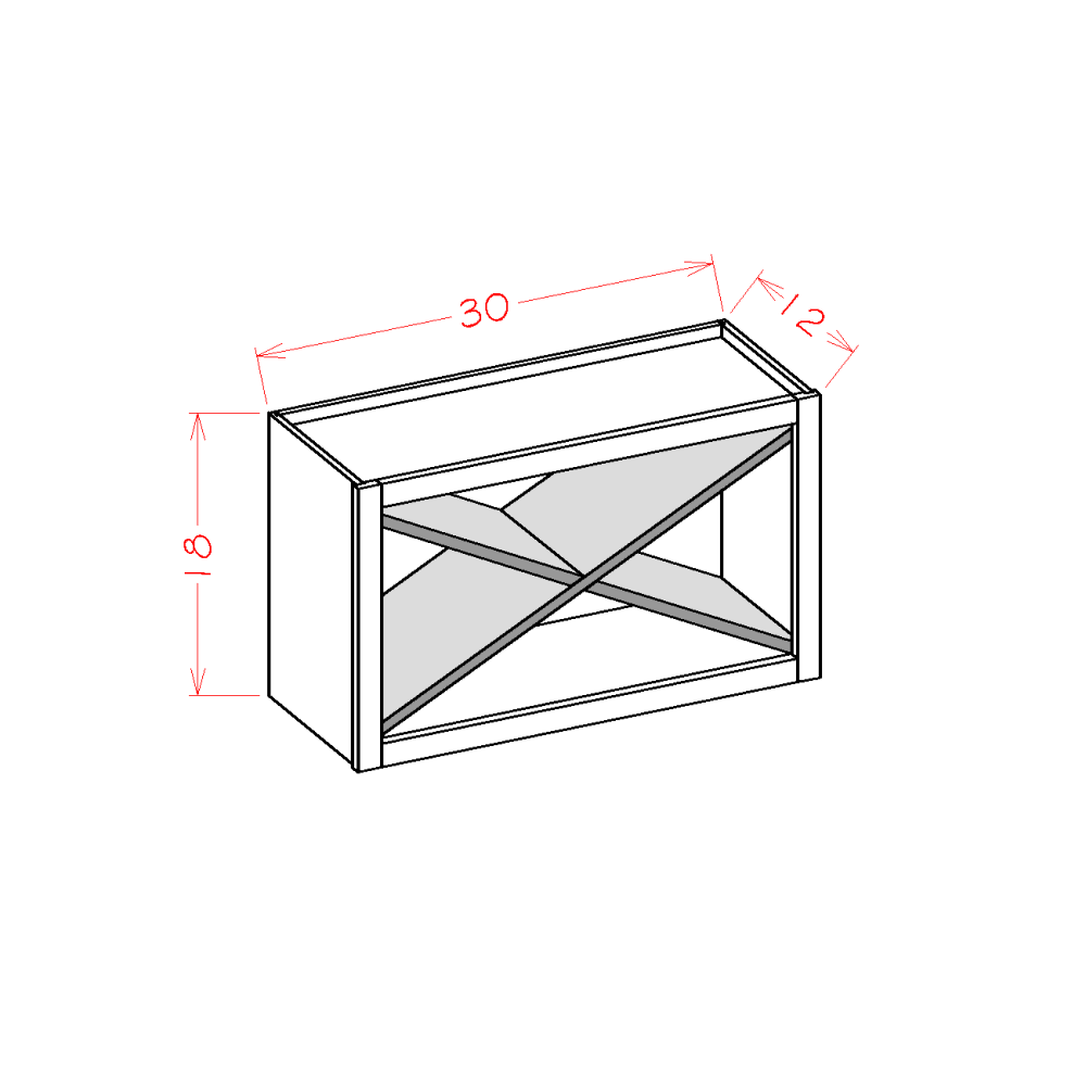 White Wine X Rack Shelf Insert - 26-1/2"W x 14-1/2"H x 11"D (SW, TW)