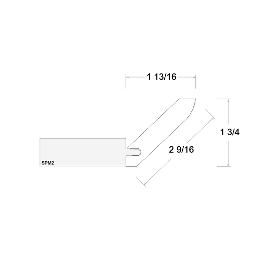 Verona Pure Blanc Angle Crown Moulding - 96" Wide x 1-3/4" High x 1-13/16" Deep