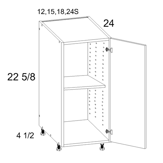 Palermo Gloss White Desk Base Cabinet - 18" Wide x 27-1/8" High x 24" High