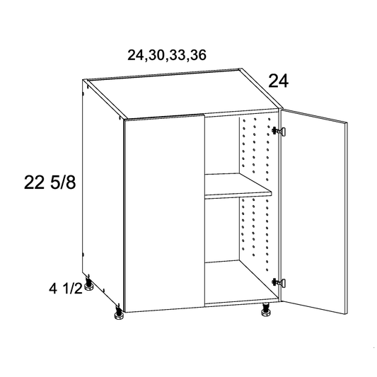 Palermo Gloss White Desk Base Cabinet - 36" Wide x 27-1/8" High x 24" Deep