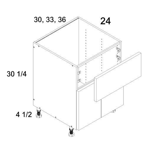 Torino Grey Wood Farm Sink Base Cabinet - 36" Wide x 34-1/2" Deep x 24" Deep