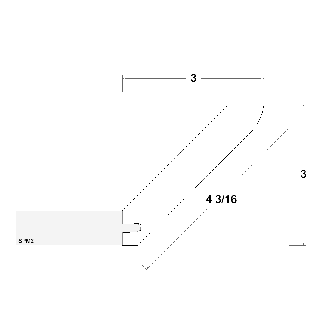 Verona Pure Blanc Angle Crown Moulding - 96" Wide x 3" High x 3" Deep