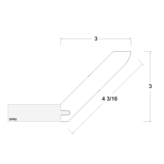 Verona Pure Blanc Angle Crown Moulding - 96" Wide x 3" High x 3" Deep