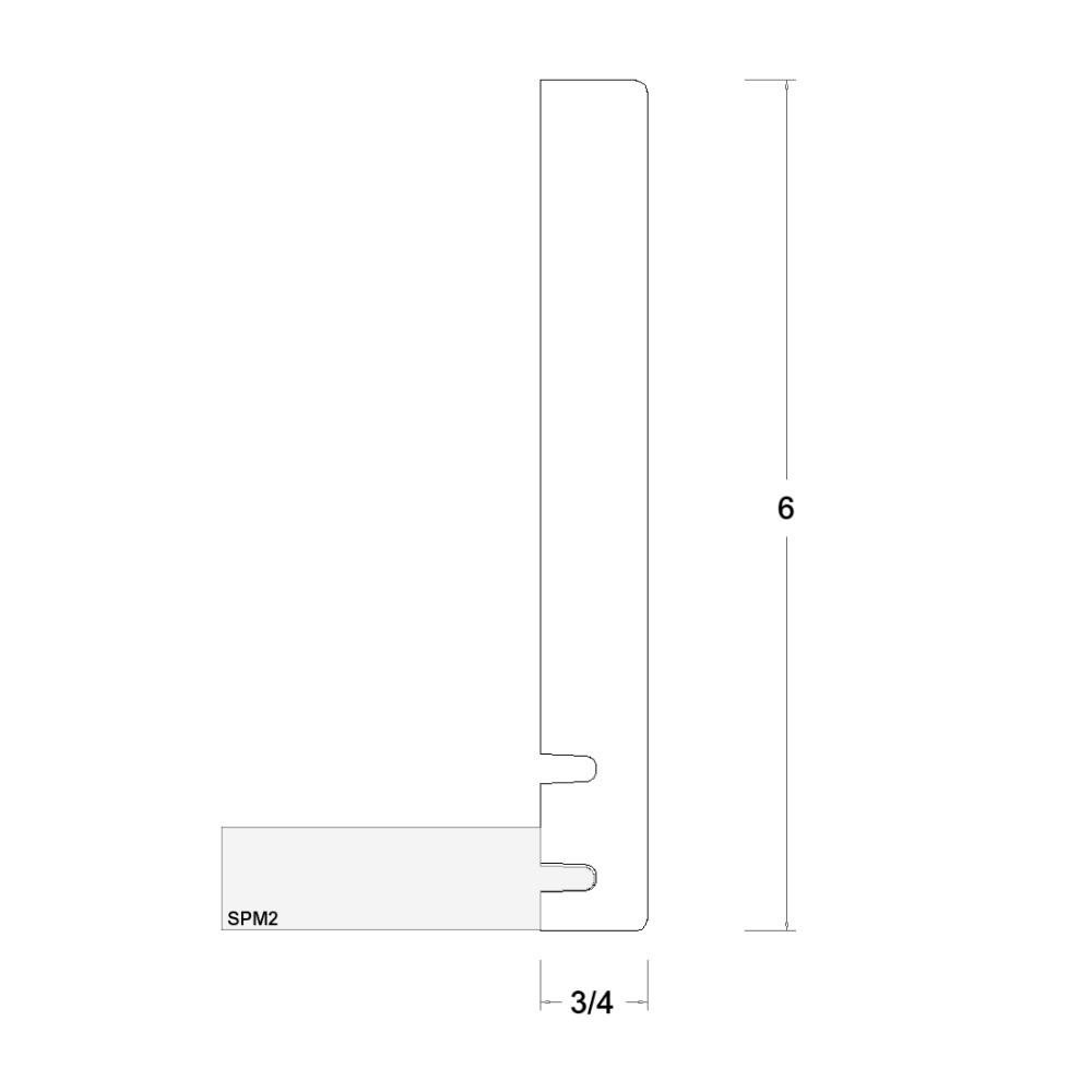 Verona Pure Blanc Crown Extension Moulding - 96" Wide x 6" High x 3/4" Deep