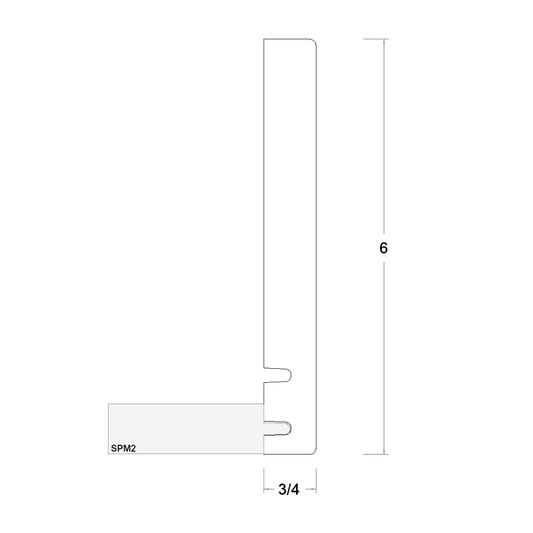 Verona Pure Blanc Crown Extension Moulding - 96" Wide x 6" High x 3/4" Deep