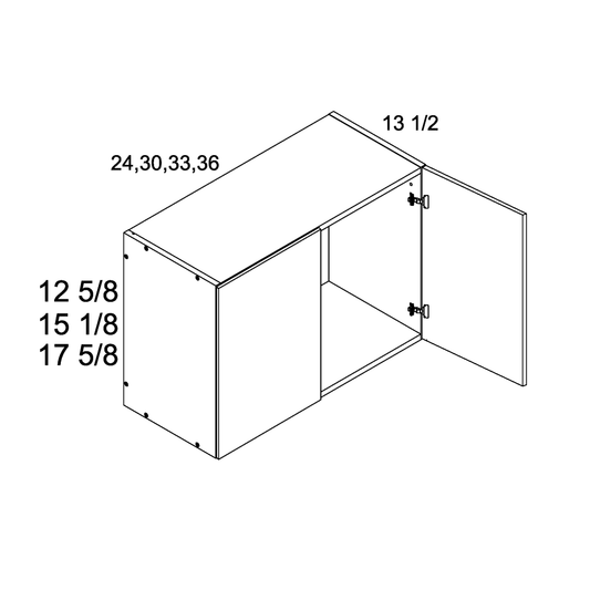 Verona Pure Blanc 13-1/2" Deep Two Door Wall Stacker Cabinet - 36" Wide x 15-1/8" High x 13-1/2" Deep