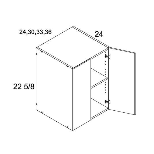 Palermo Gloss White 24" Deep Two Door Wall Stacker Cabinet - 33" Wide x 22-5/8" High x 24" Deep