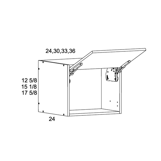 Torino Dark Wood 24" Deep Blum Flip Up Door Wall Cabinet - 36" Wide x 12-5/8" High x 24" Deep