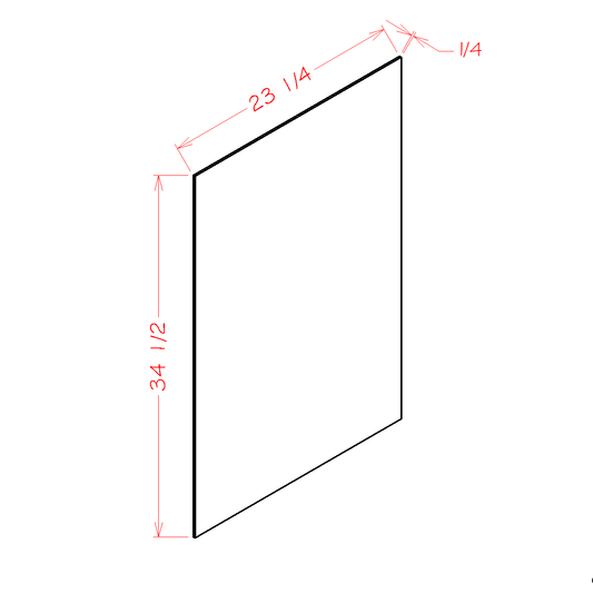 Shaker Navy Base Skin Panel - 23-1/4"W x 34-1/2"H x 1/4"D
