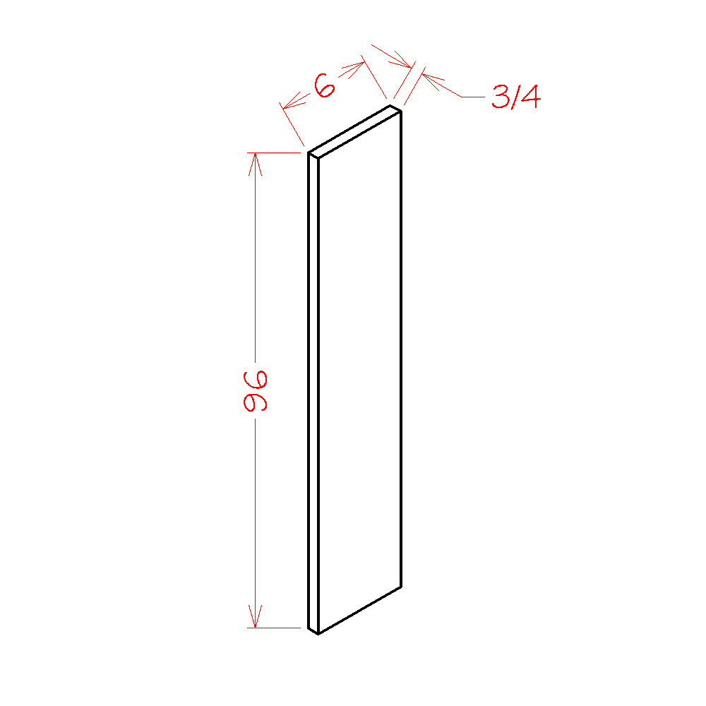 Shaker Navy 6"W Tall Filler - 6"W x 96"H x 3/4"D