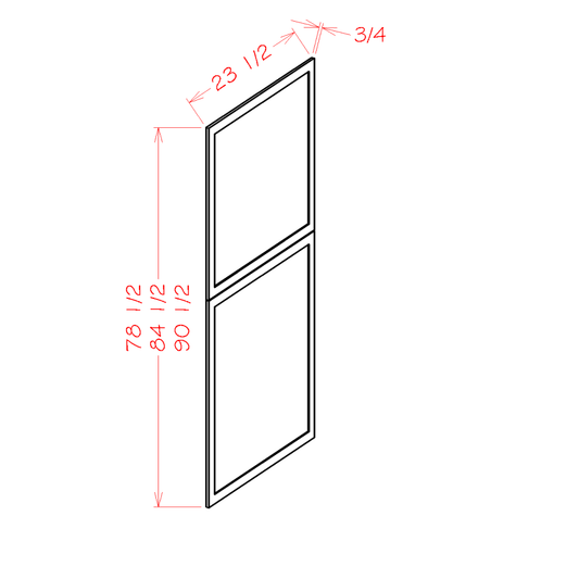 Edgeline White Tall Decorative End Panel - 23-1/2"W x 84-1/2"H x 3/4"D (Overall Dimension)
