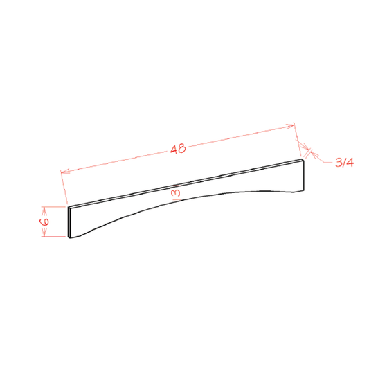 Torrance White Shaker Valance - 48"W x 6"H x 3/4"D