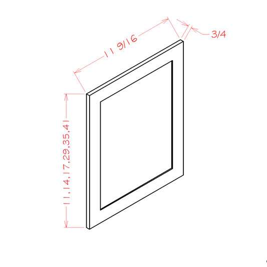 Edgeline White Wall Decorative End Panel - 11-1/2"W x 29"H x 3/4"D
