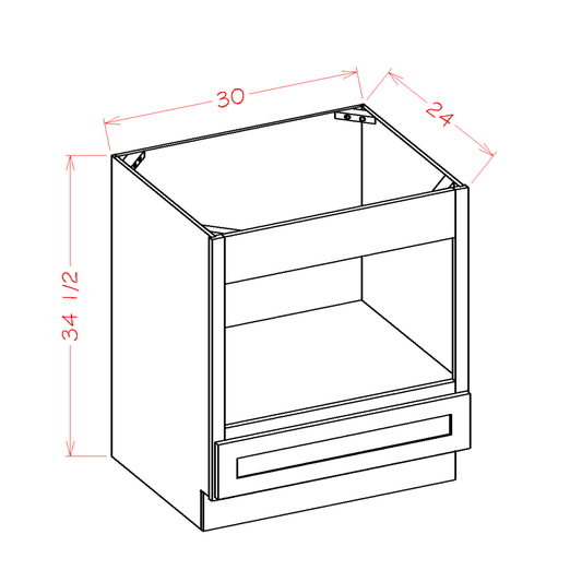 Shaker Navy Base Cabinet - 30"W x 34-1/2"H x 24"D -1DR
