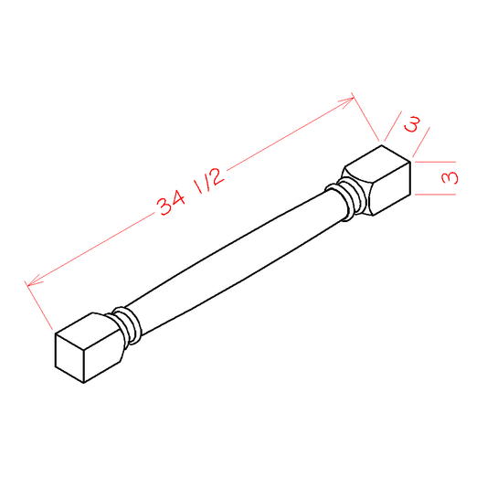 Shaker White Classic Decorative Leg - 3"W x 34-1/2"H x 3"D