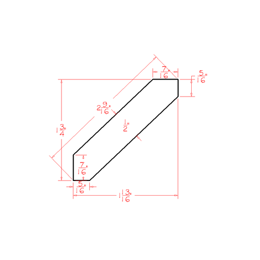 Shaker White Angle Crown Moulding - 96"W x 1-3/4"H x 1-13/16"D