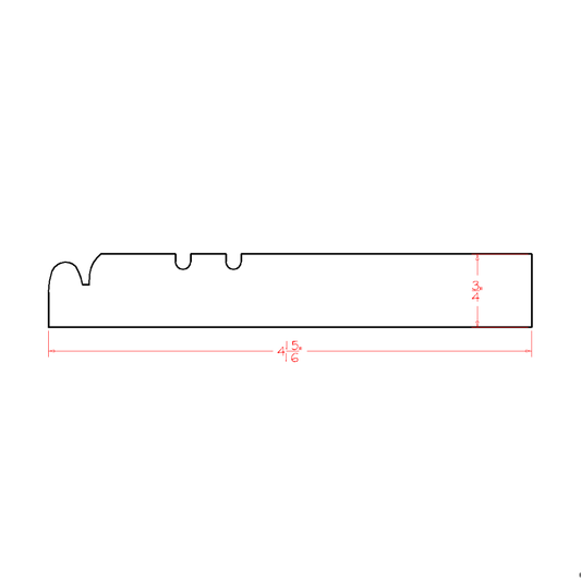 Shaker Navy Furniture Base Moulding - 96"W x 4-15/16"H x 3/4"D