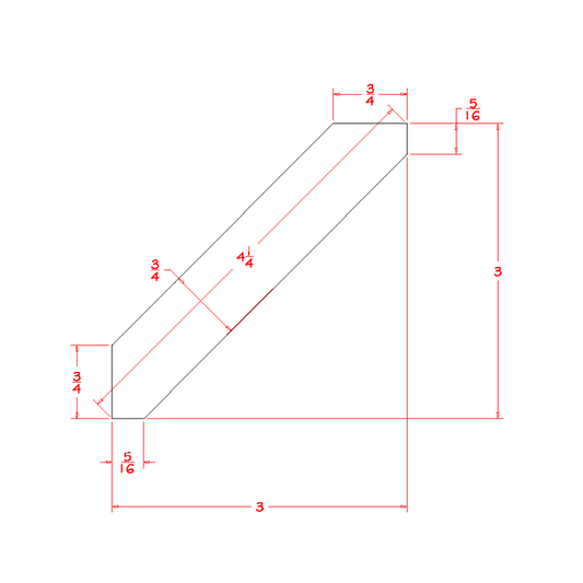 Shaker White Large Angle Crown Moulding - 96"W x 3"H x 3"D