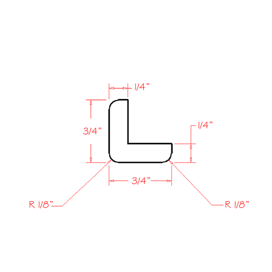 Shaker Grey Outside Corner Moulding - 96"W x 3/4"H x 3/4"D