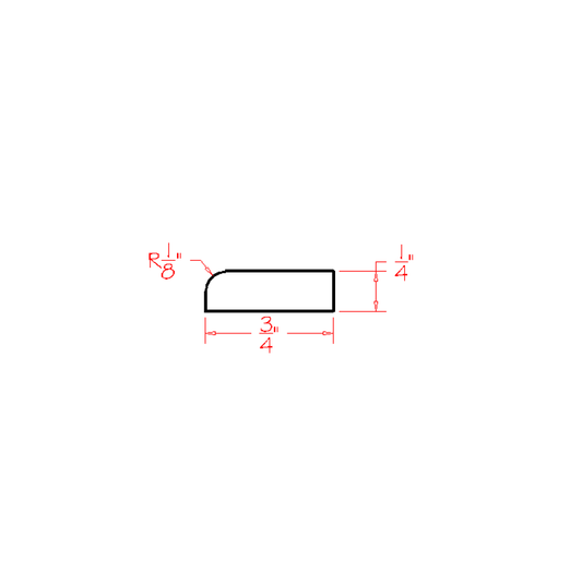 Shaker White Scribe Moulding - 96"W x 3/4"H x 1/4"D