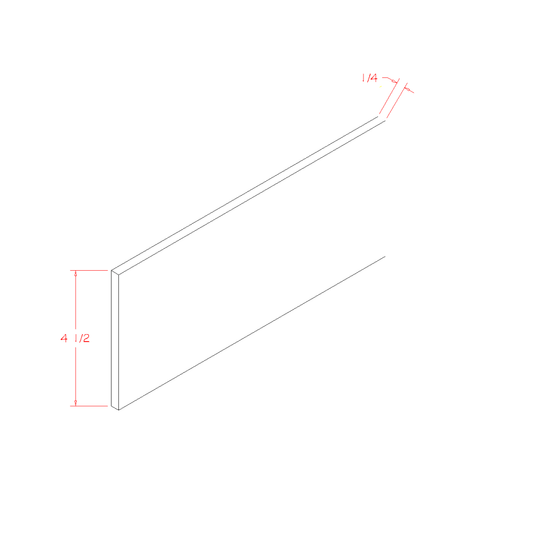 Oxford White Toe Kick Cover - 96"W x 4-1/2"H x 1/4"D