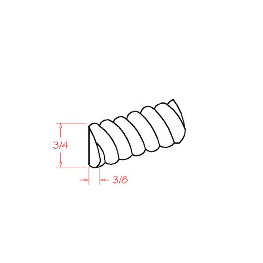 Casselberry Saddle Rope Moulding - 96"W x 3/4"H x 3/8"D