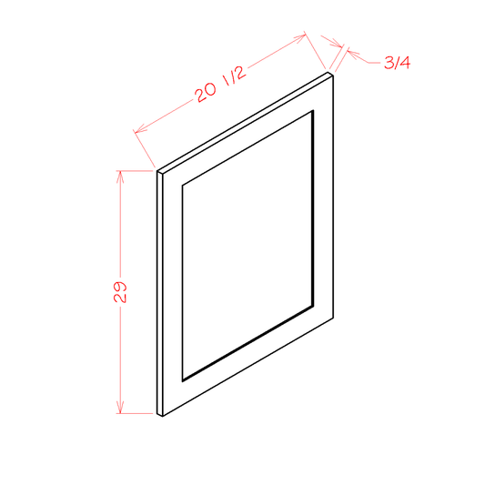 Edgeline White Vanity Decorative End Panel - 20-1/2"W x 29"H x 3/4"D