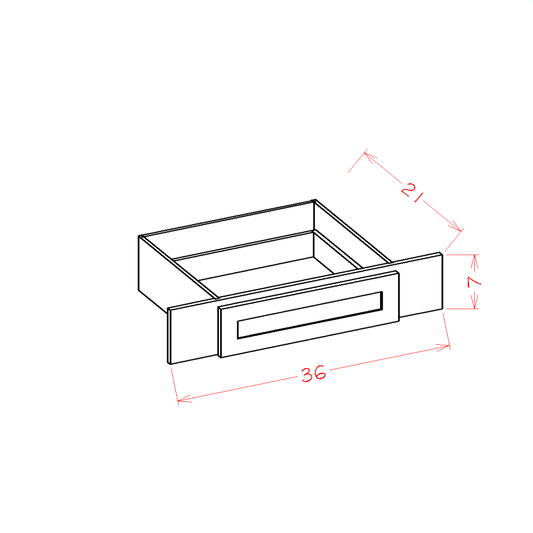 Shaker Navy Vanity Knee Drawer - 36"W x 7"H x 21"D (Trimable to 27"W)