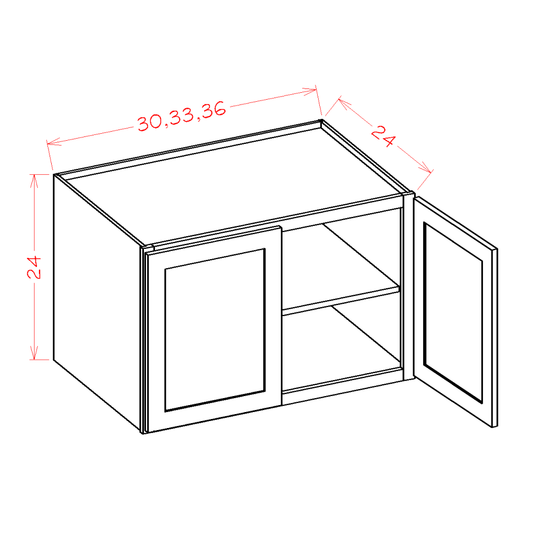 Edgeline White Wall Refrigerator Cabinet - 36"W x 24"H x 24"D -2D-1S