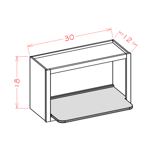 White Wall Microwave Shelf - 26-1/2"W x 3/4"H x 17"D (SW, OW, EW, TW)