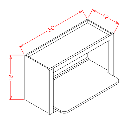 Oxford Sage Wall Microwave Cabinet Kit - 30"W x 18"H x 12"D